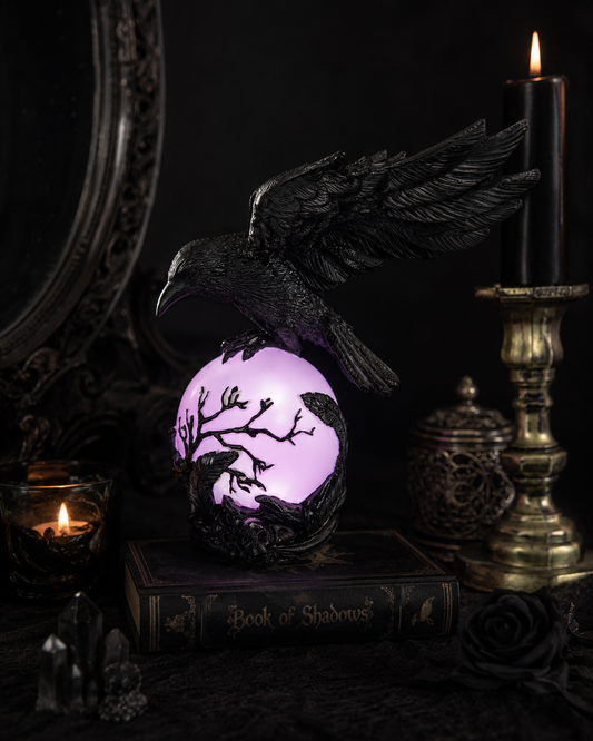 Resin Raven Moon Lamp